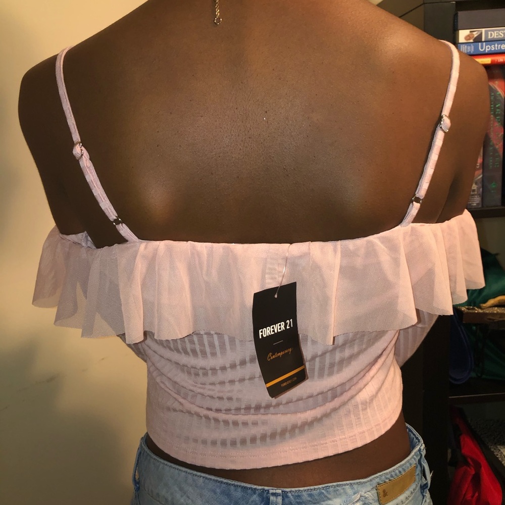 Pink Ruffled Crop Top - Picture 2 of 2